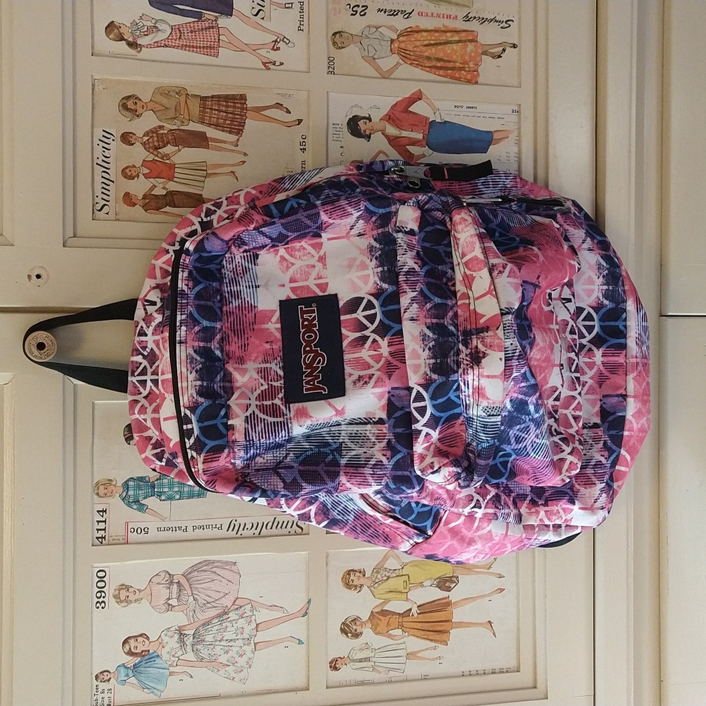 Jansport Pink, Blue, White And Purple Backpack Gem